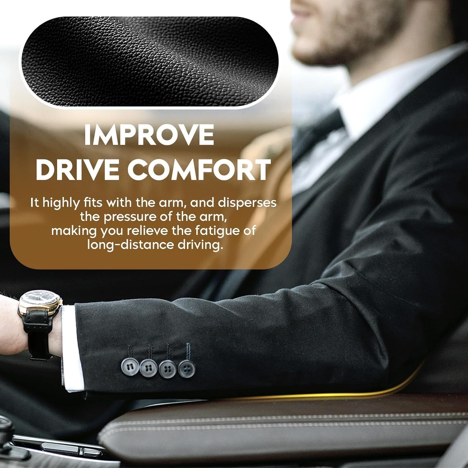 Black Center Console Armrest Lid Cover for Chevy/GMC 07-14 Models - Easy Install