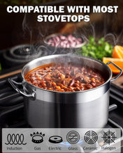 Load image into Gallery viewer, Versatile 8 Qt Stainless Steel Stockpot with Drip-Free Design - Induction Safe