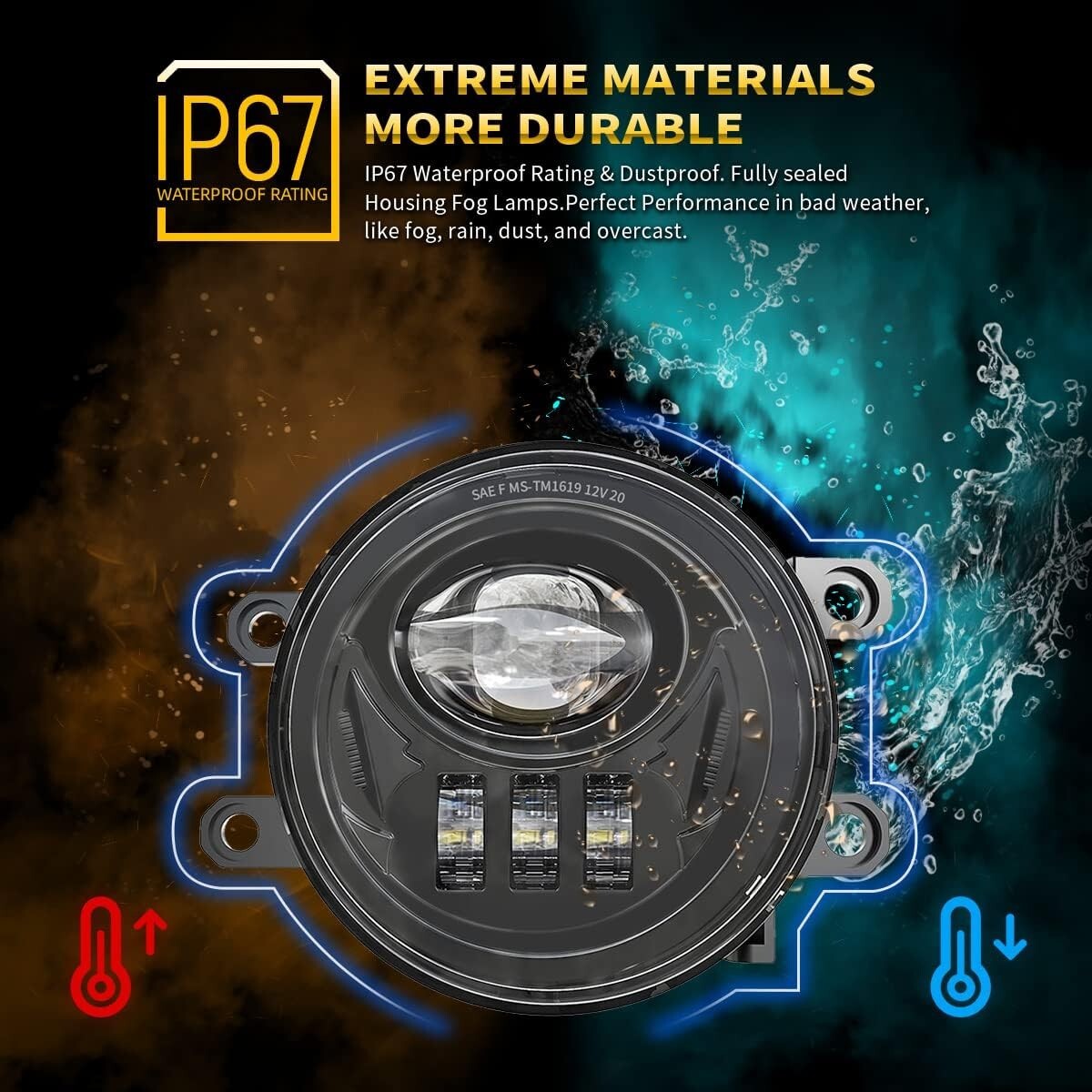 Easy Install Clear Lens Yellow LED Fog Lights for 2016-2022 Toyota Tacoma & More