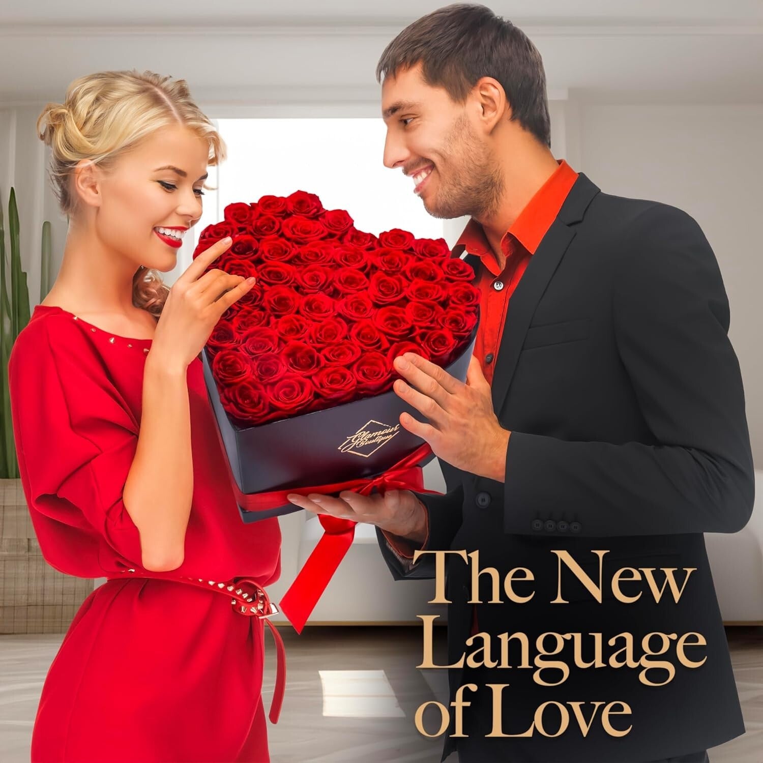 Eternal Love - 50 Preserved Roses in Beautiful Heart Box, No Maintenance
