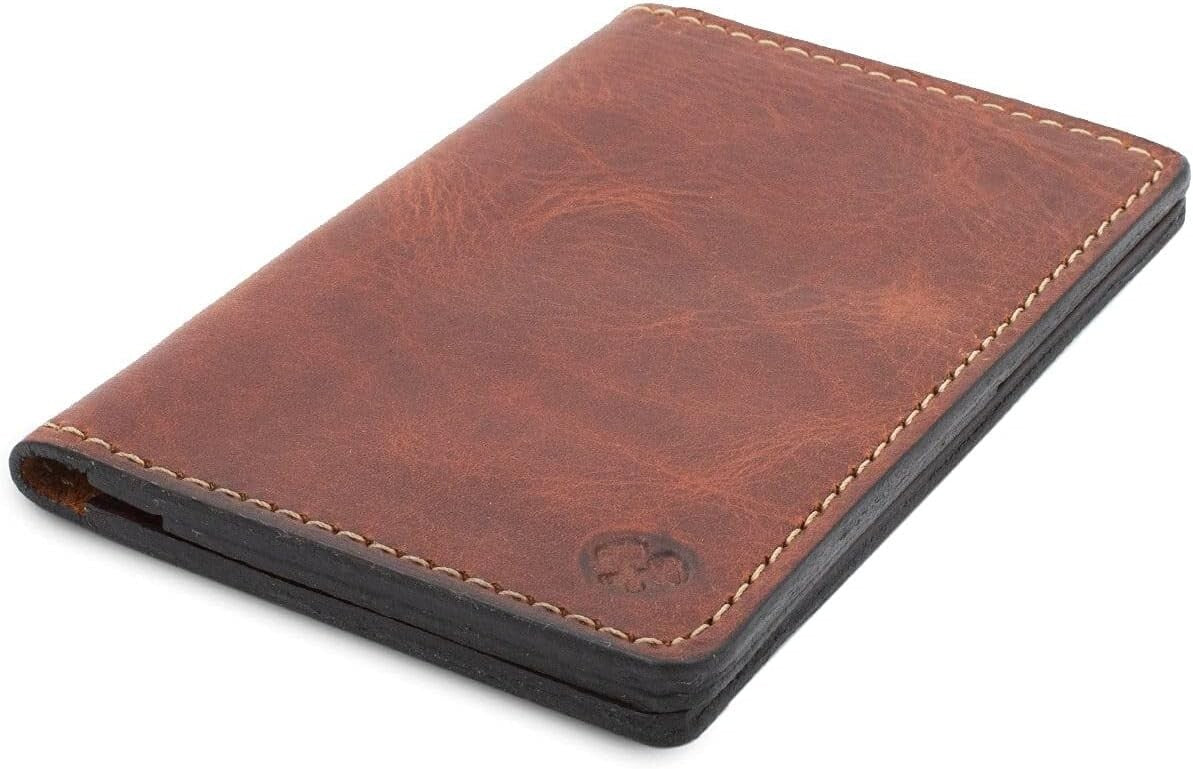 Elegant Leather Passport Holder for Men | Compact 3.5" x 5.5" Notebook Cover