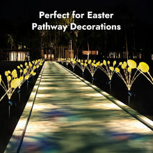 Load image into Gallery viewer, Whimsical Growing Stem Solar Easter Lights - 4 Pack with Stainless Steel Stakes