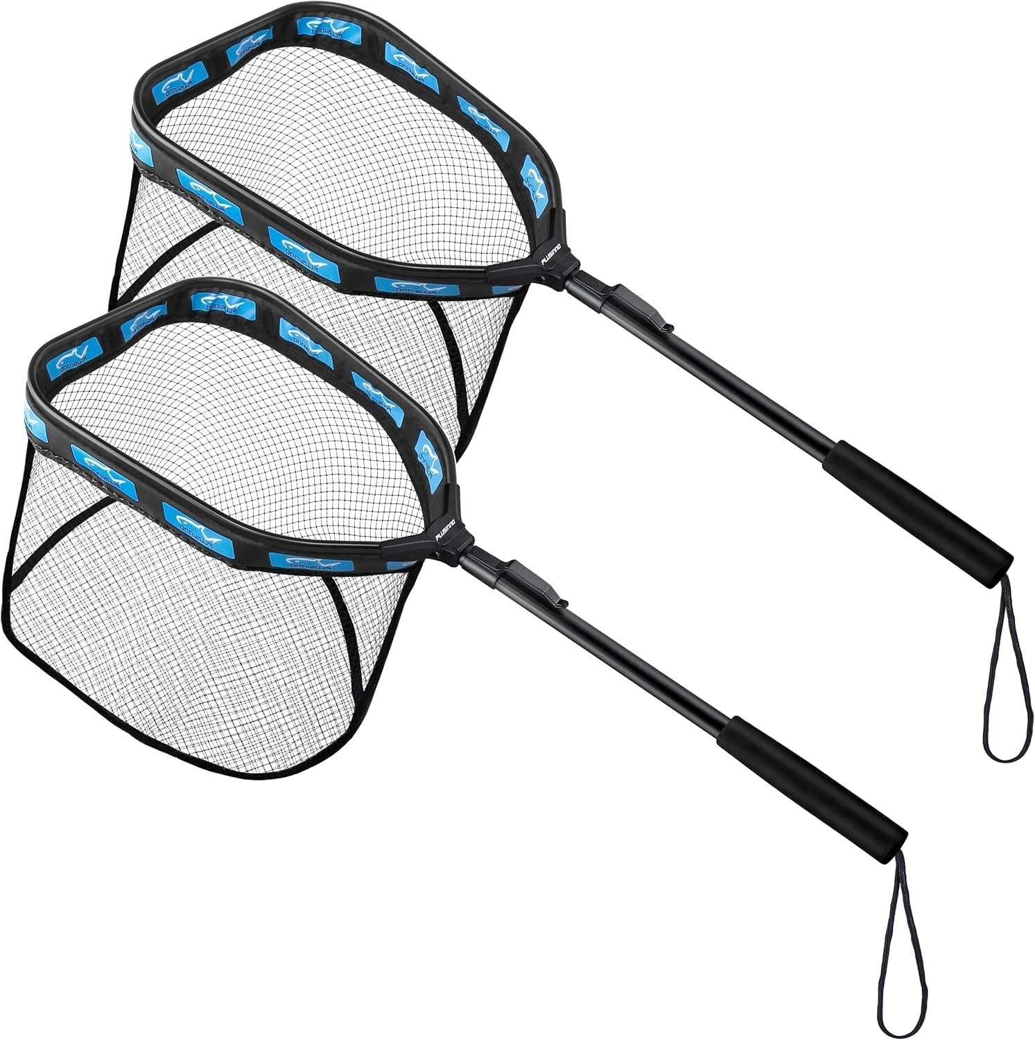 Large Floating Fishing Net - Rubber Coated, Compact & Foldable for Easy Use