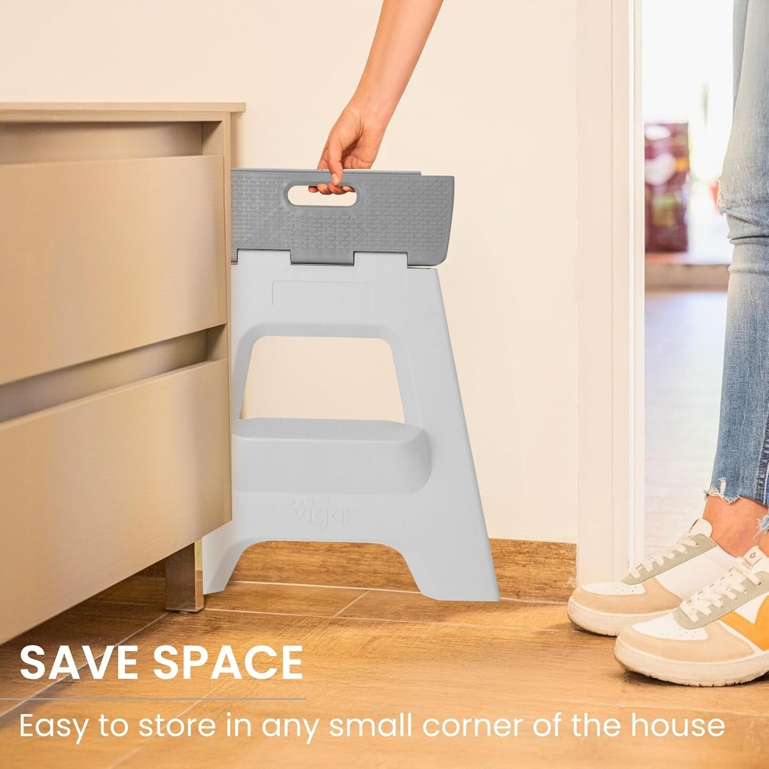 Versatile 2-Step Folding Stool for Home - Supports 330 Pounds Effortlessly