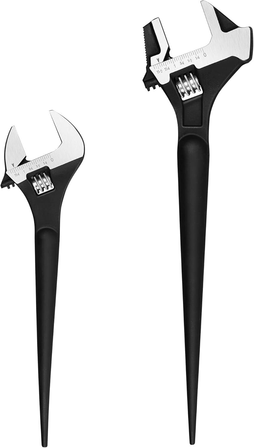 Durable 12" & 16" Spud Wrench Set with Roll-Up Storage Bag - Chrome Finish