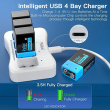Load image into Gallery viewer, High-Performance 9V Rechargeable Lithium Batteries &amp; Charger - Eco-Friendly Set