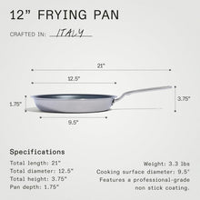 Load image into Gallery viewer, Lightweight 12" Non-Stick Frying Pan - 5-Ply Stainless Steel for Healthy Cooking