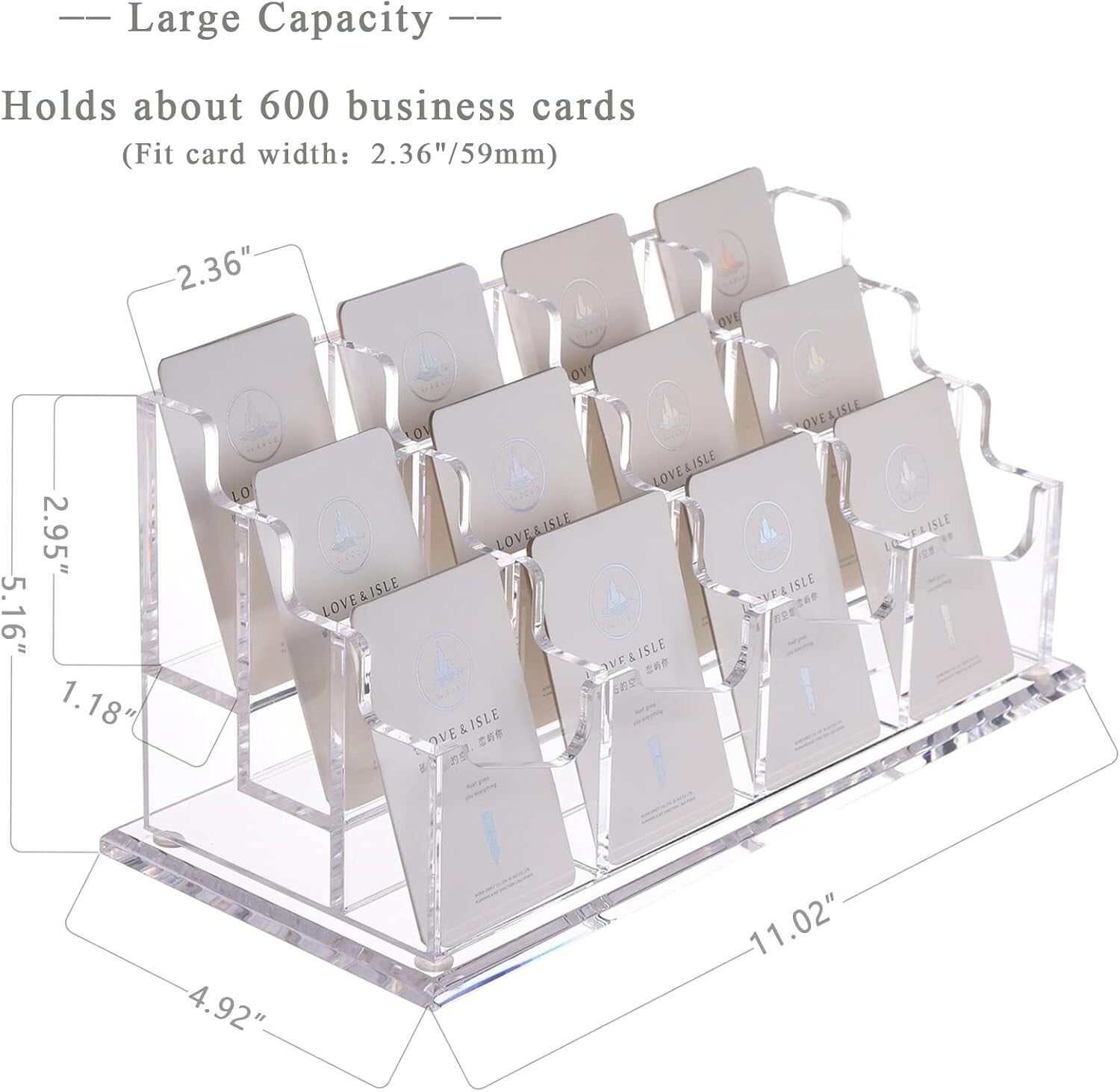 Elegant 3-Tier Acrylic Business Card Holder - Clear Display for Professionals