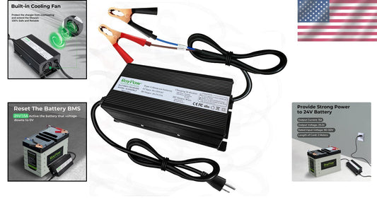 29.2V LiFePO4 Battery Charger 15A - Smart Safety Features for Reliable Charging