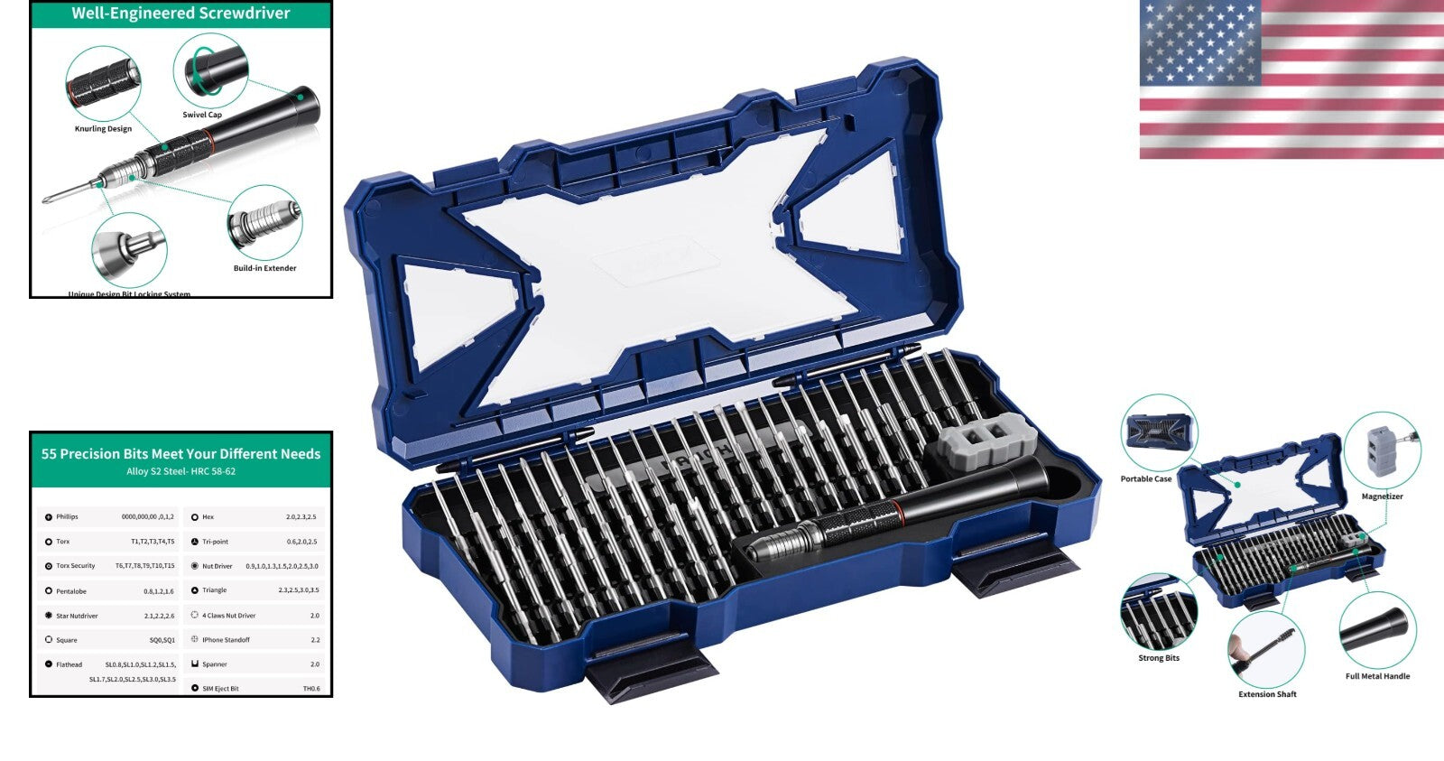 Ultimate 55-in-1 Precision Screwdriver Set for Small Electronics Repair