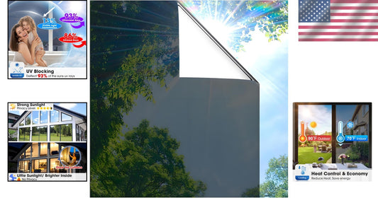 Static Cling Window Film - Privacy Control & Heat Reduction 35.4x78.7 inches