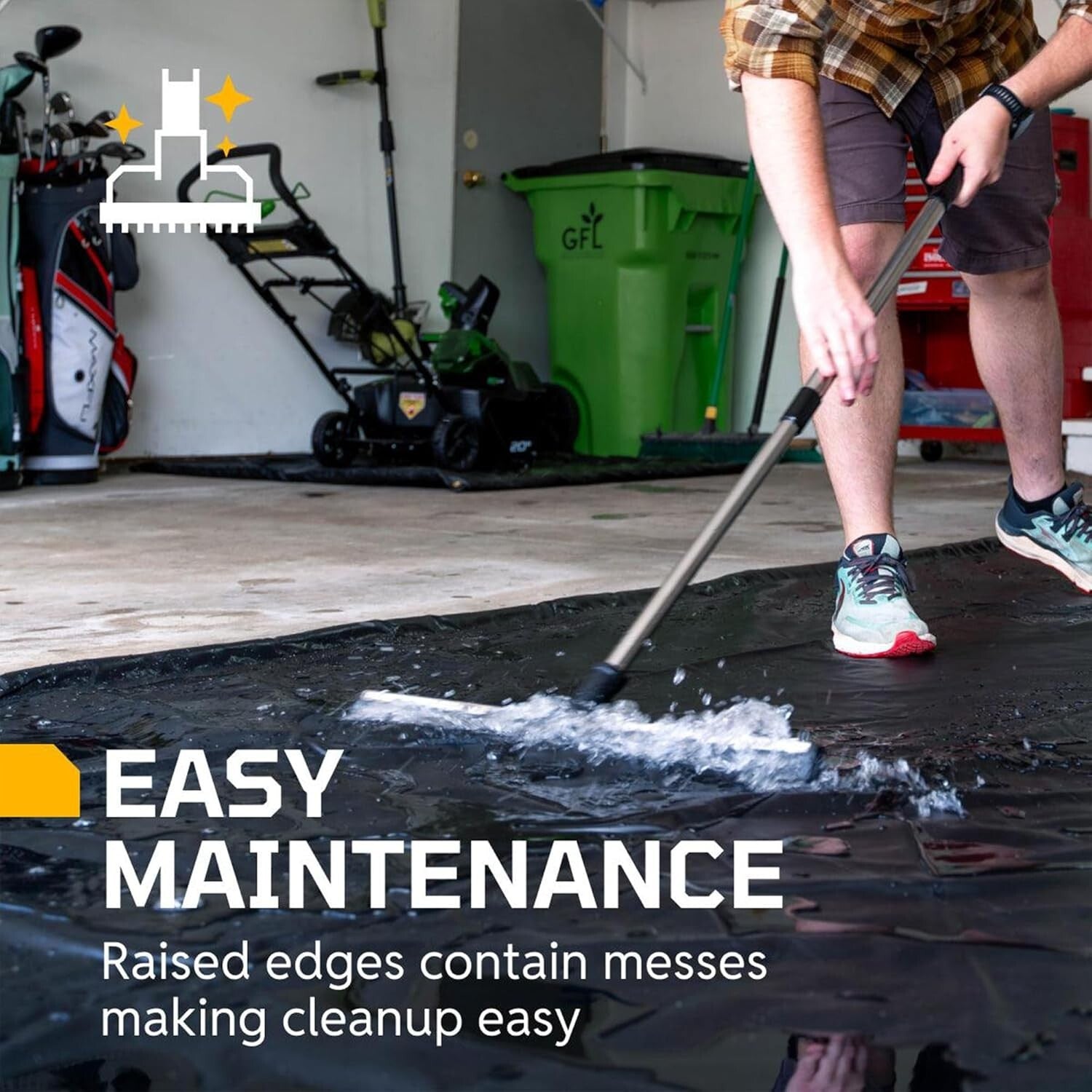 Durable Garage Containment Mat for SUVs & Trucks - 8'6" x 20" Easy to Clean