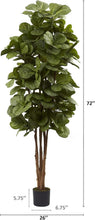 Load image into Gallery viewer, Premium 72 Inch Fiddle Leaf Fig Plant - Realistic Green Indoor Decoration