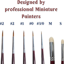 Load image into Gallery viewer, Kolinsky Sable Brush Set for Miniature Painting - Sizes 5/0 to 3, Walnut Handle