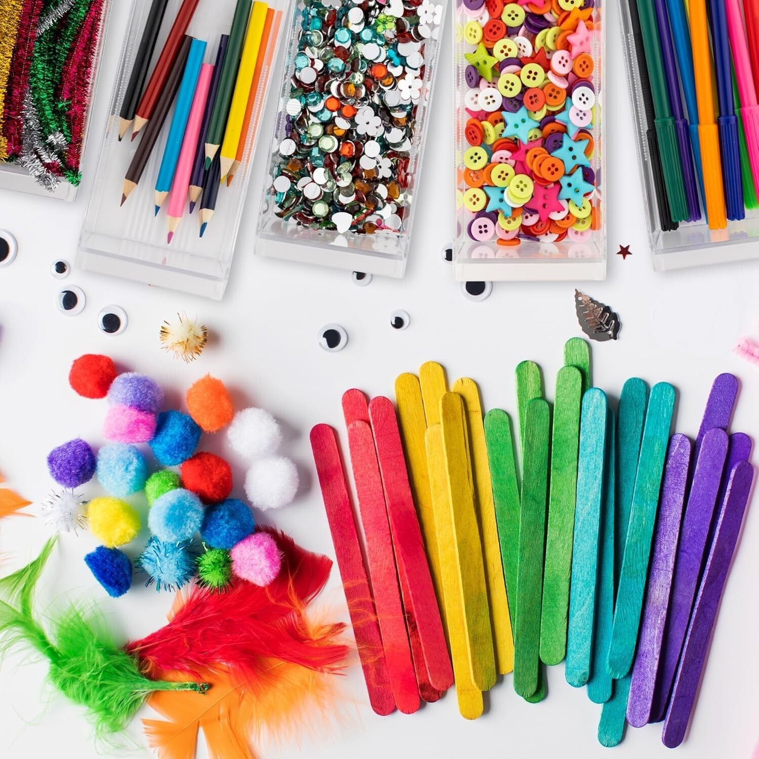 Ultimate Arts and Crafts Supplies Set for Kids - 2000+ Creative Pieces in Red