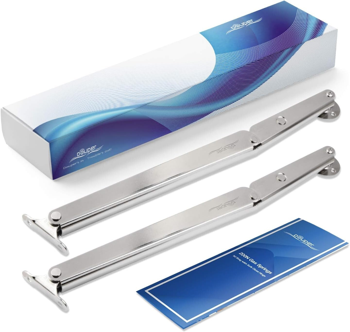 200N Safety Gas Struts for Smooth Lid Closing - Perfect for Toy Boxes and Chests