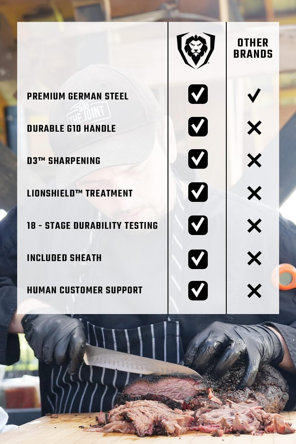 High-Carbon German Steel 9" Carving Knife & 8" Honing Rod Set - Luxurious Finish