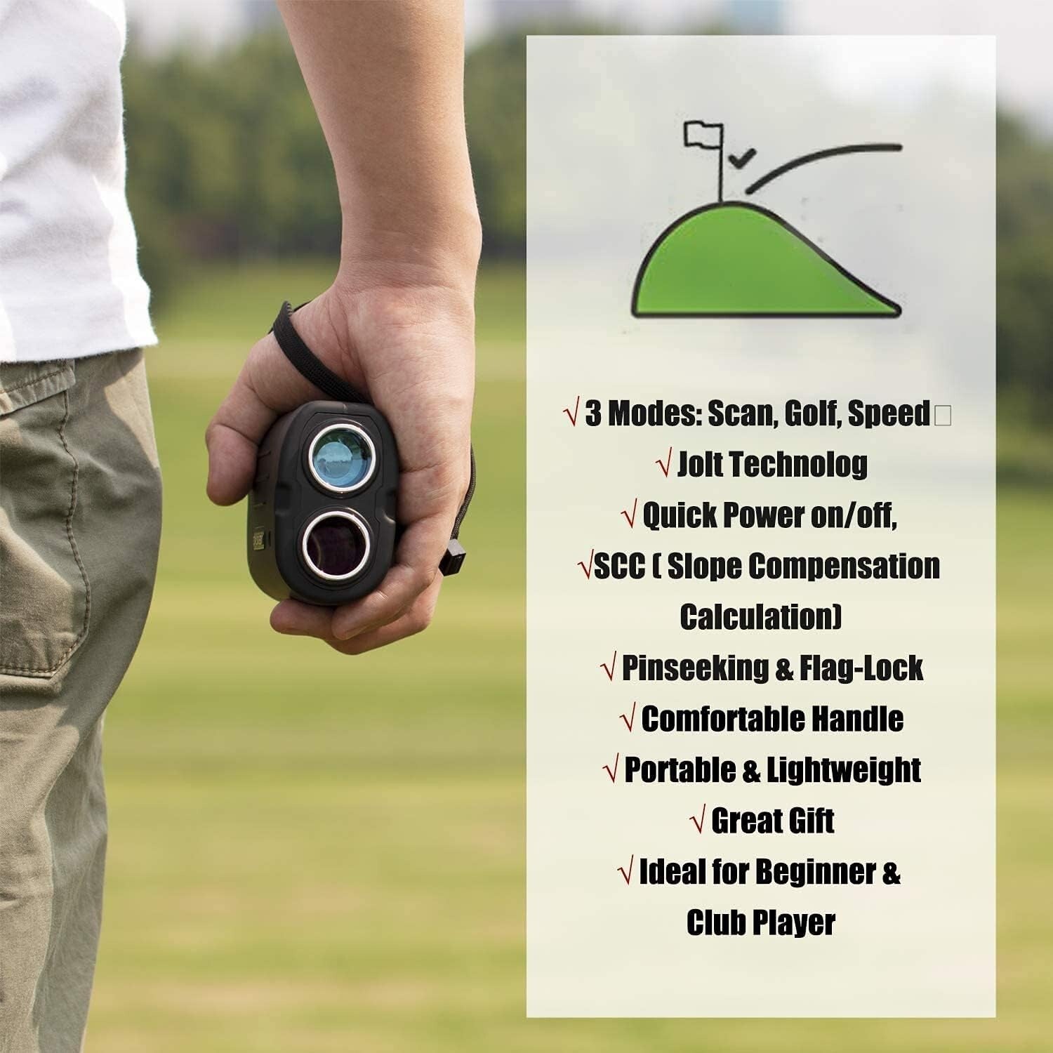 Gogogo Sport Laser Rangefinder with Slope & Pin-Seeker - Outdoor Precision Tool