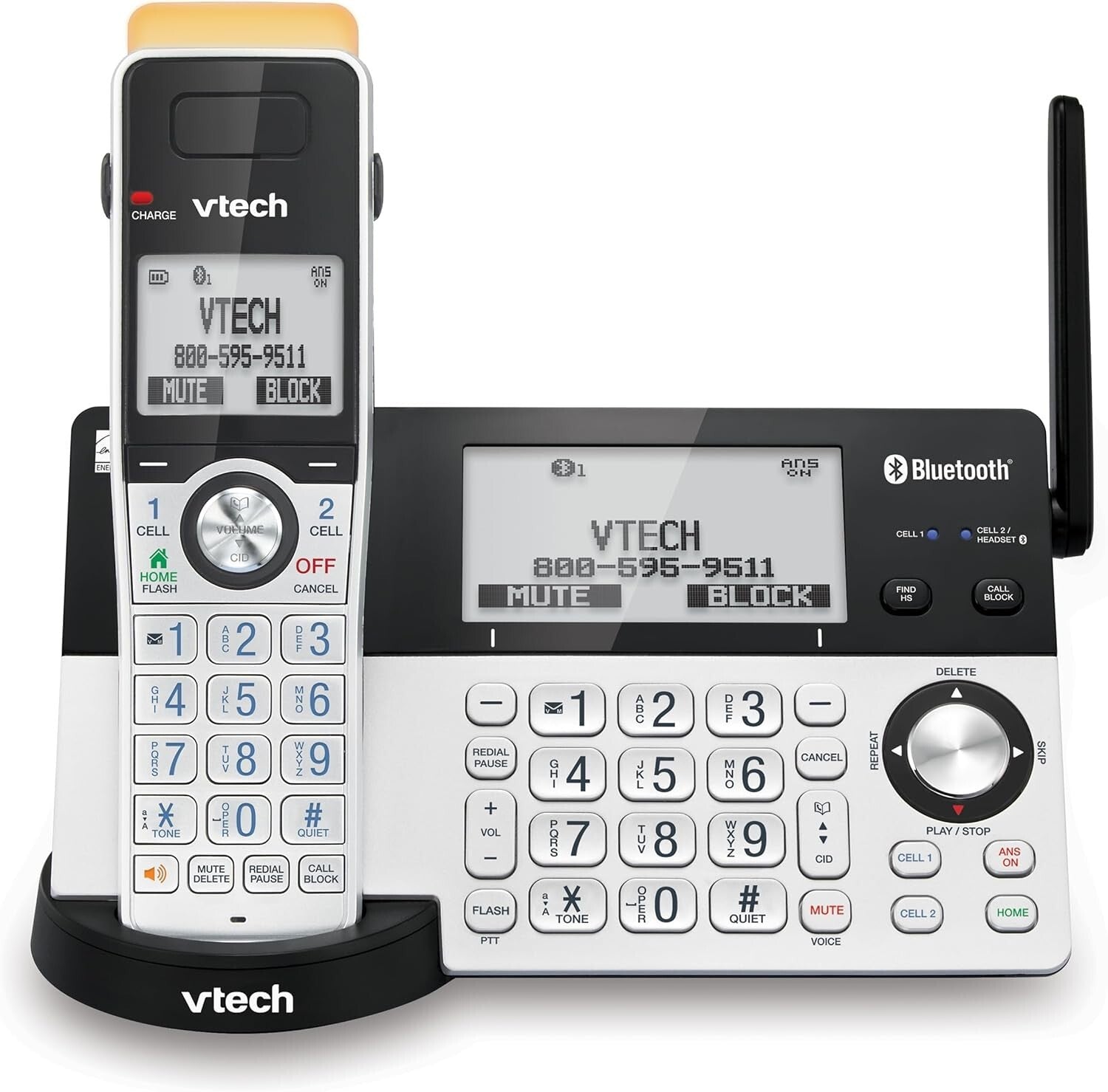 Long Range Cordless Phone System – Bluetooth Connect & Expandable to 12 HS