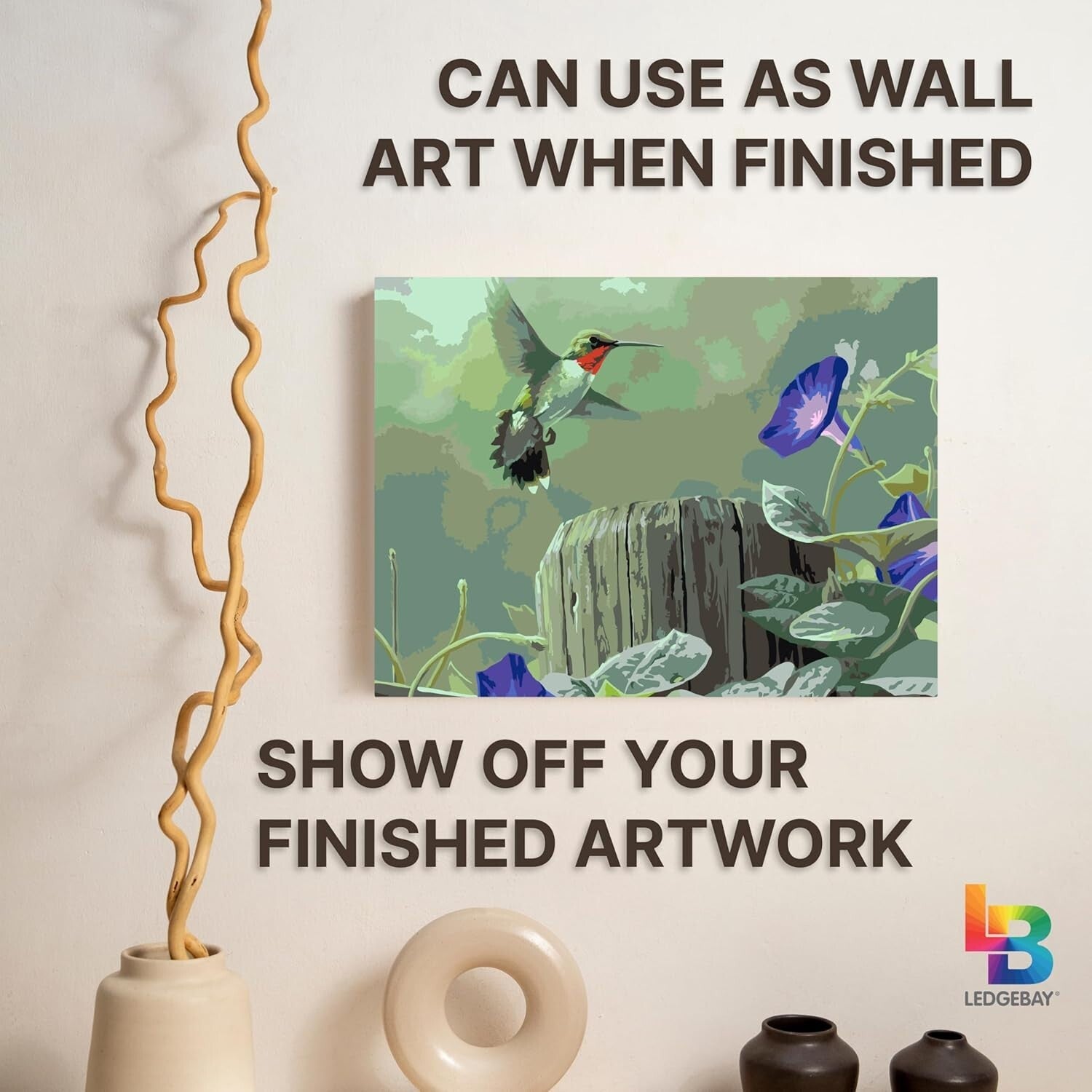 DIY Paint by Numbers Hummingbird Kit - Complete Set with Acrylic Paint & Easel