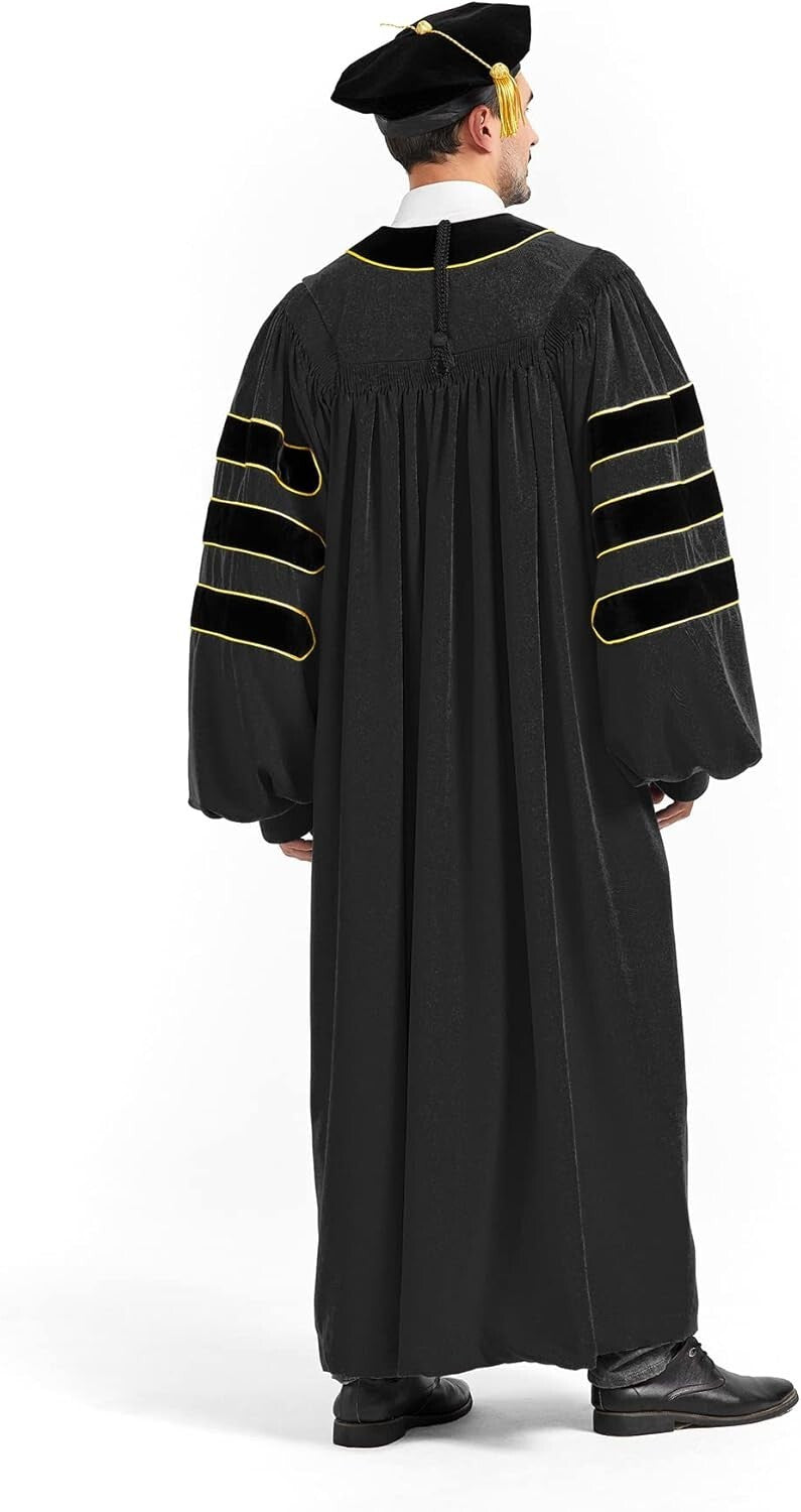 Durable Premium Doctorate Graduation Gown & Tam - Perfect for Faculty Ceremonies