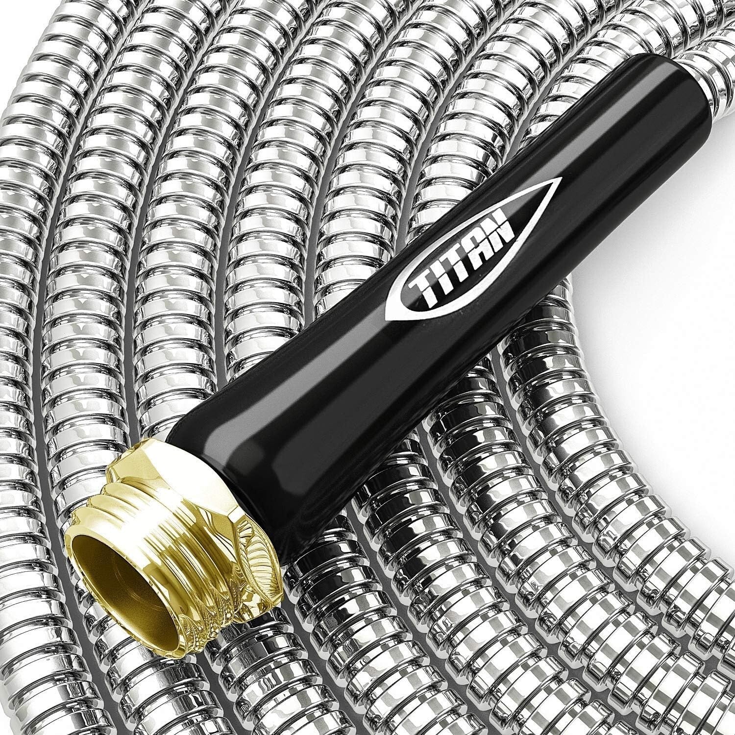 Flexible 304 Stainless Steel Garden Hose - Crush-Resistant & Durable 500 PSI