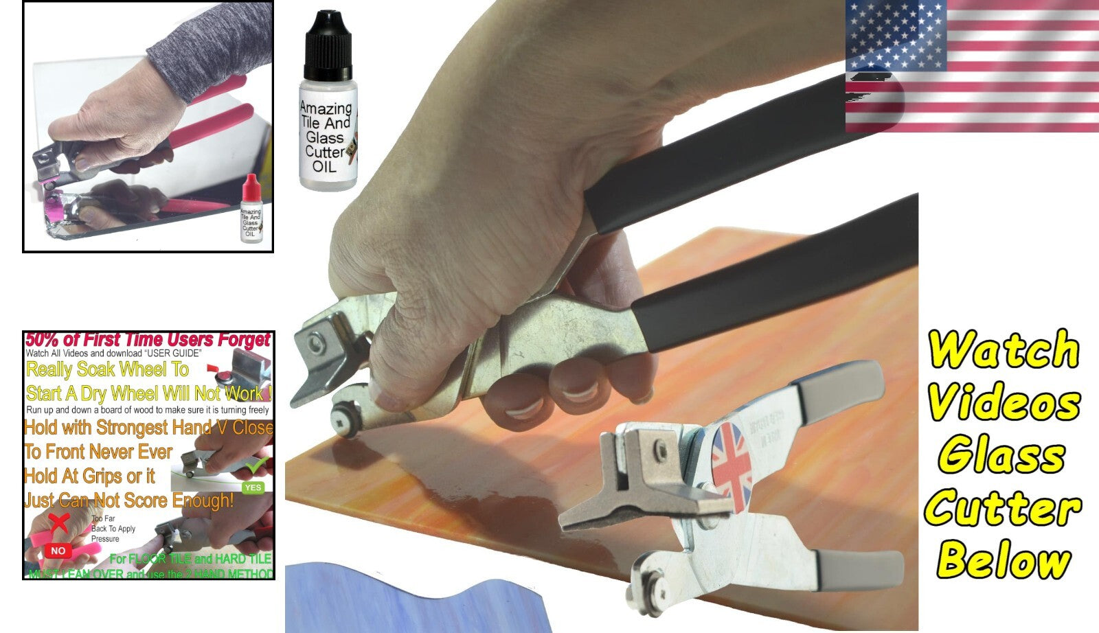 Beginner to Pro Stained Glass Cutter - Oil Included, Lightweight Design