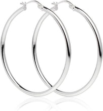 Load image into Gallery viewer, High-Polished 40mm Hoop Earrings in 925 Sterling Silver for Timeless Elegance