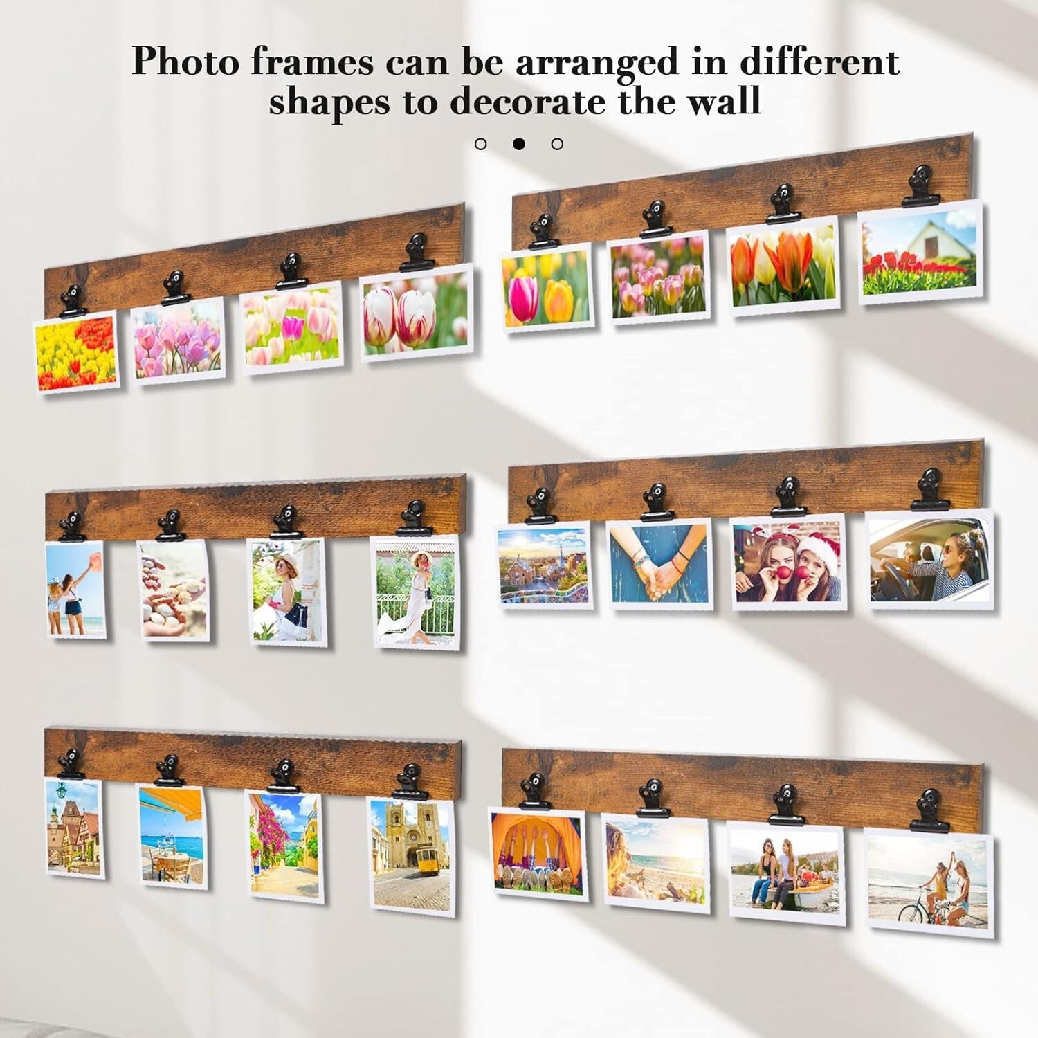 Versatile 17" Wall-Mount Photo Frame with 24 Clips - Organize Your Memories