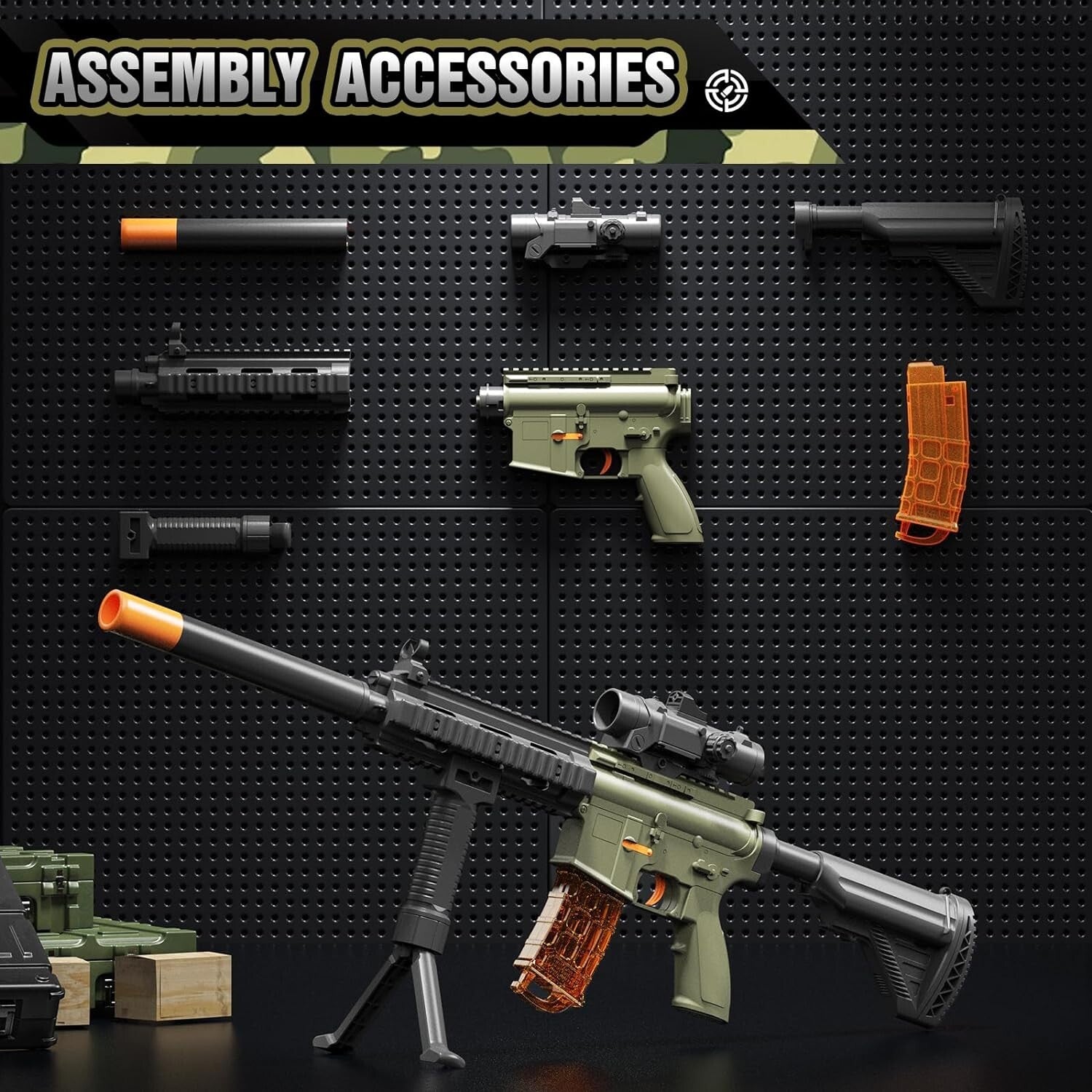 Complete Foam Blaster Set: Sniper Rifle with Scope & 100 Bullets for Teens