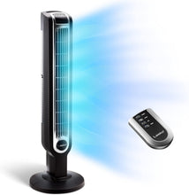 Load image into Gallery viewer, 3-Speed Oscillating Floor Fan with Timer &amp; Convenient Remote Control - Black