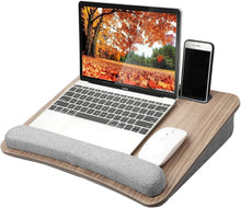 Load image into Gallery viewer, Stylish Lap Laptop Desk with Cushion, Pen Holder, &amp; Tablet Storage for Easy Work