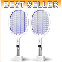 Load image into Gallery viewer, Portable USB Rechargeable Electric Fly Swatter with LED Light - Set of 2