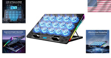 Load image into Gallery viewer, Advanced 15-Fan Laptop Cooler Pad - Ergonomic, RGB, and Dual USB Ports Included