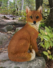 Load image into Gallery viewer, Whimsical Lifelike Woodie The Fox Sculpture - Garden Accent 10 Inches Wide