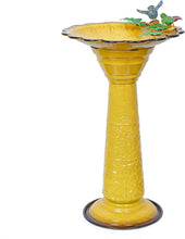 Load image into Gallery viewer, Weather-Resistant 17" Vintage Metal Bird Bath with Sturdy Stand - Outdoor Charm