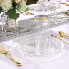 Load image into Gallery viewer, Elegant 10.25 Inch Clear Plastic Plates - 100 Premium Disposable Dinner Plates