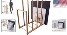 Load image into Gallery viewer, Stunning Four-Tier Beech Wood Art Rack with Lockable Wheels for Easy Transport