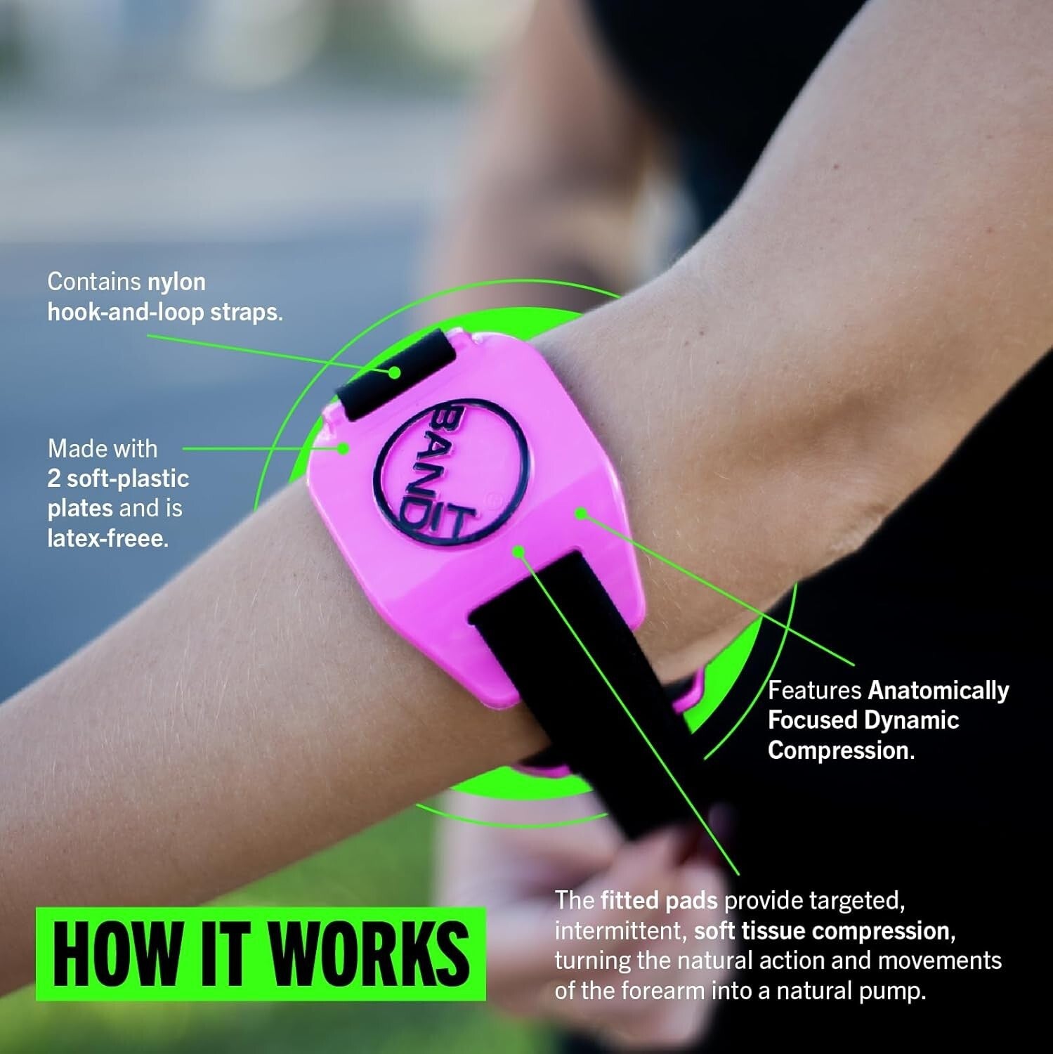 BandIT - Lightweight Elbow & Forearm Support for Arthritis and Carpal Tunnel