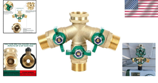 Full Flow 3-Way Garden Hose Splitter with Swivel and Anti-Corrosion Features