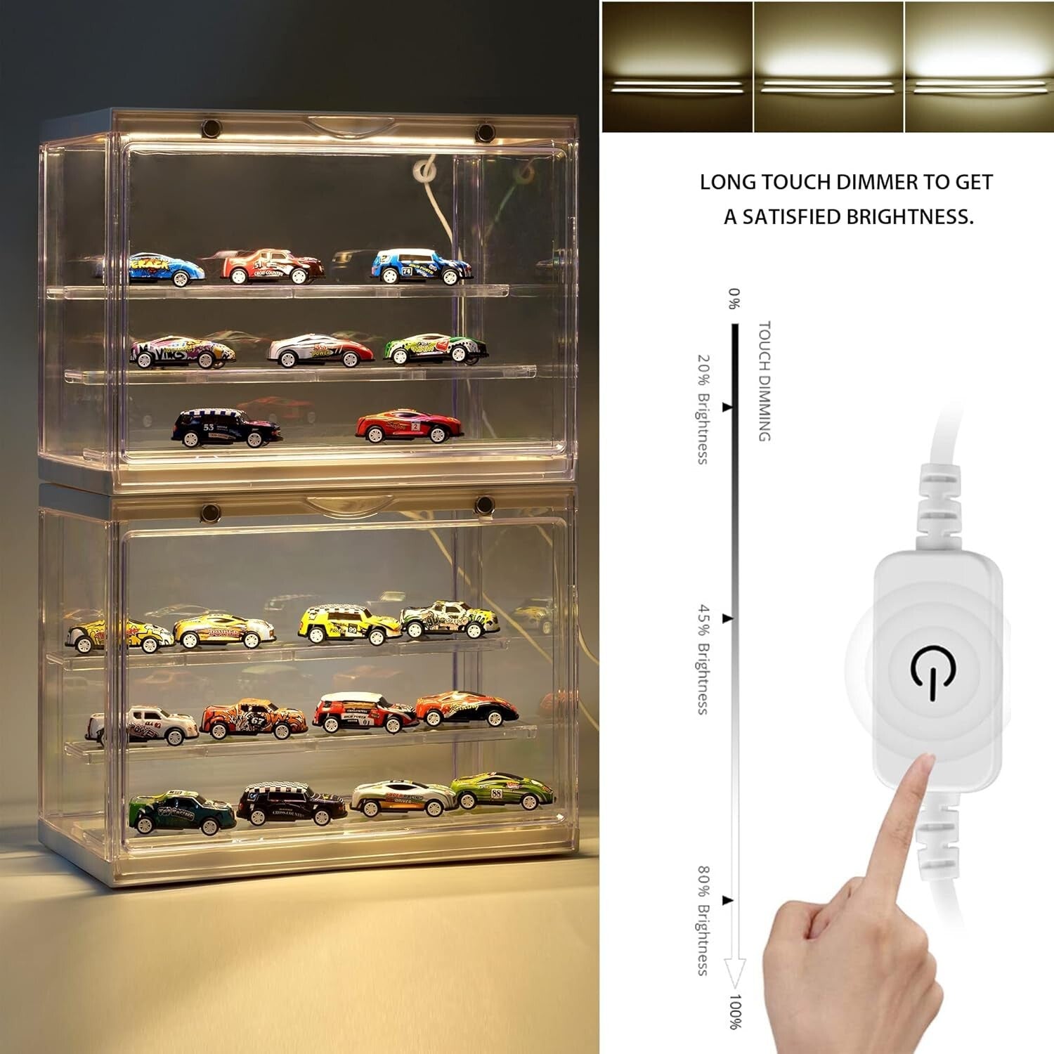 Detachable Lighted Showcase for Collectible Action Figures - Easy to Store