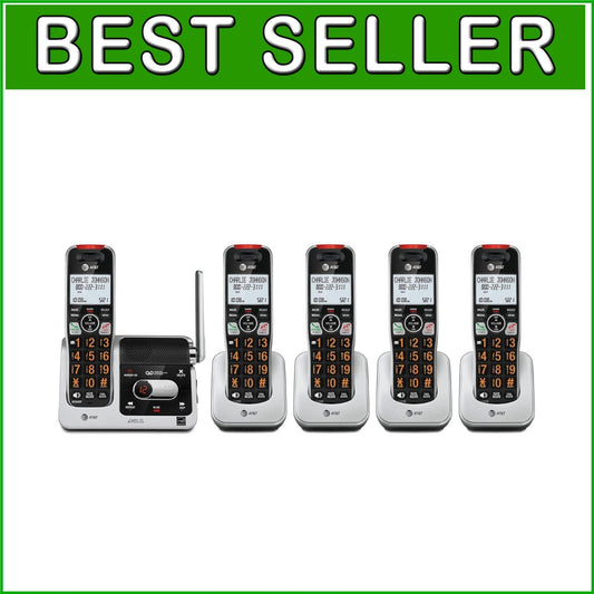5-Handset Cordless Phone with Audio Assist, Answering Machine, and Call Blocker