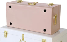 Load image into Gallery viewer, Stylish Pink &amp; White Decorative Storage Box Set of 2 - Metal Trunks