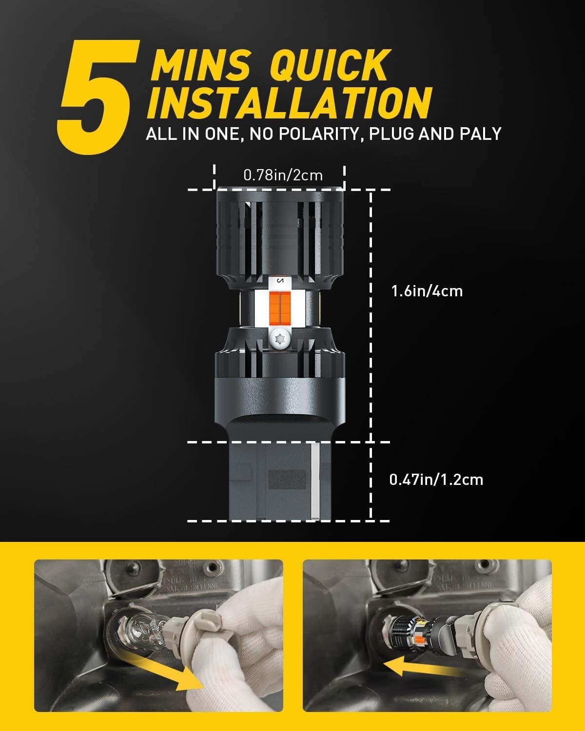600% Brighter 7444NA LED Bulbs with Built-in Resistor - Plug & Play Convenience