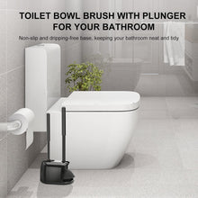 Load image into Gallery viewer, Efficient Toilet Brush &amp; Strong-Suction Plunger Set with Discreet Holder - Black