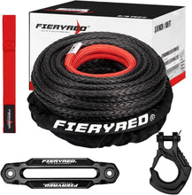 Load image into Gallery viewer, Ultra Strong Synthetic Winch Line 3/8'' x 100ft with Steel Hook &amp; Fairlead