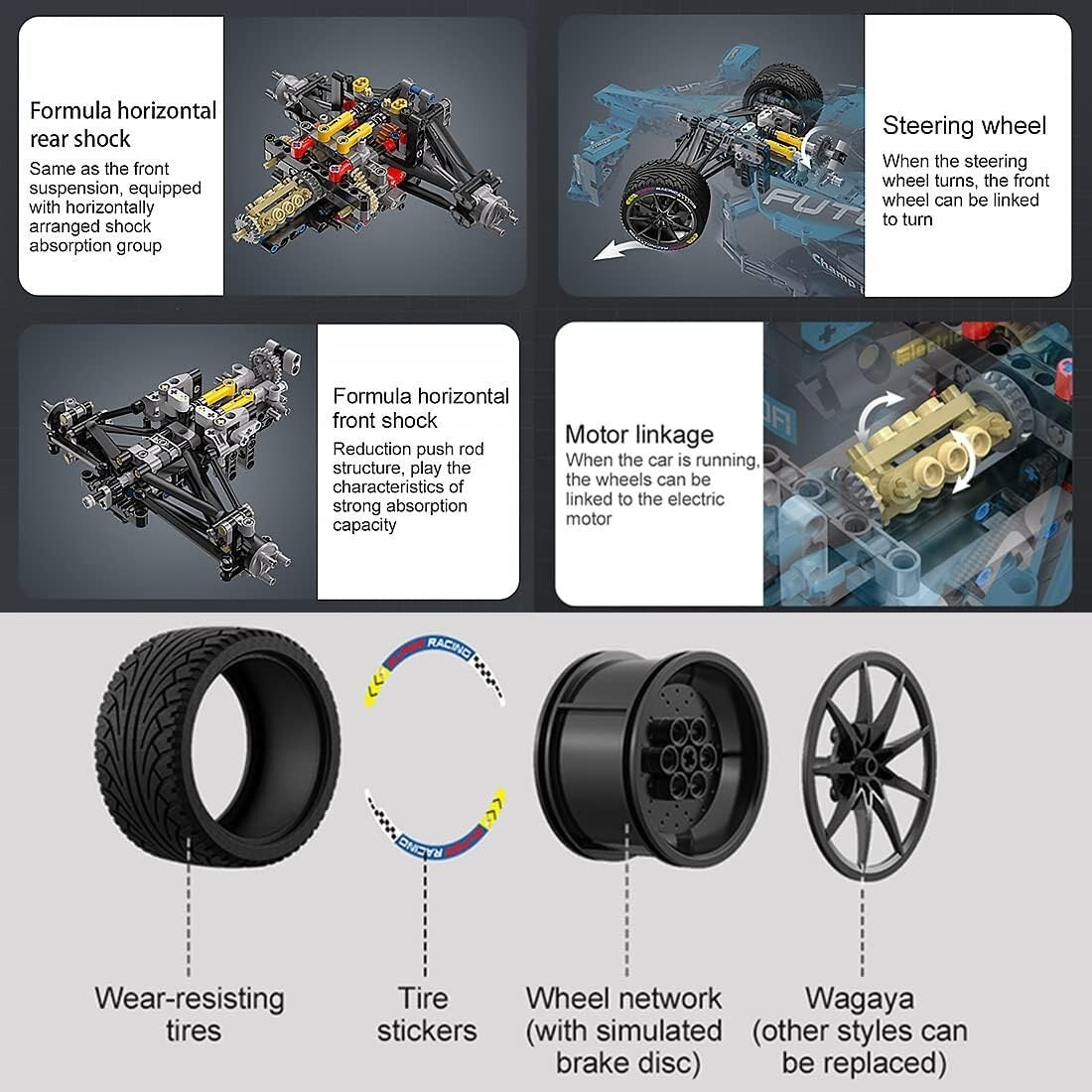 Detailed Formula 1 Racing Car Blocks Set - Perfect for Teen and Adult Collectors