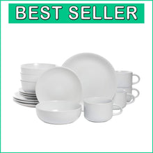 Load image into Gallery viewer, Elegant Matte Stoneware Dinnerware Pack of 16 - Microwave &amp; Dishwasher Safe