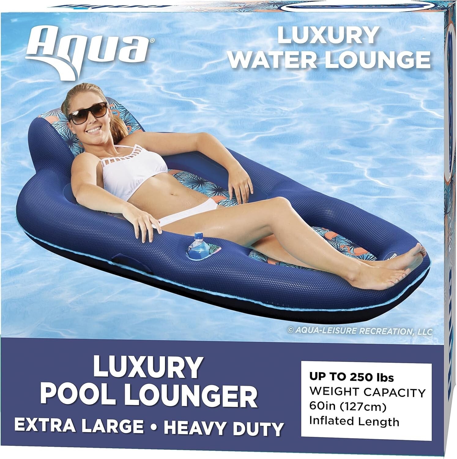 Aqua Luxury Water Lounge – 60x36 Inflatable Pool Float for Ultimate Relaxation