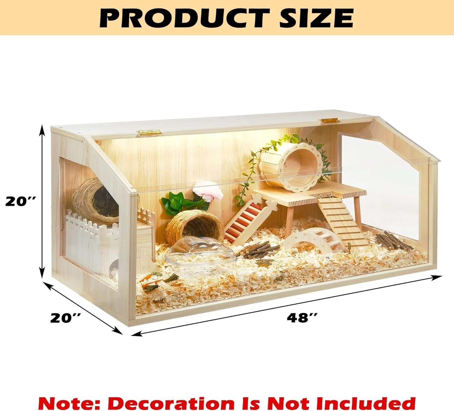 Premium Durable Wood Cage for Hamsters & Small Pets - Ventilated & Easy Clean